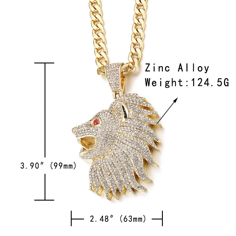 Men's New Design Rhinestones Hip Hop Iced Out Zinc Alloy Necklace