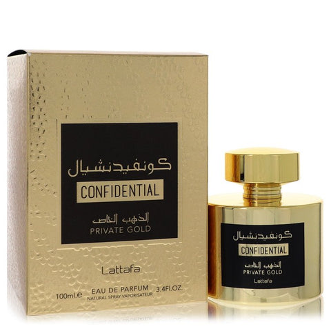 Lattafa Confidential Private Gold Cologne By Lattafa Eau De Parfum Spray (Unisex) for Cologne for Men