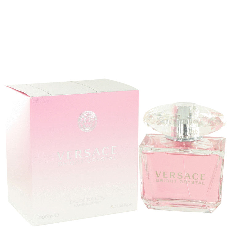 Bright Crystal Eau De Toilette Spray By Versace. Experience timeless sophistication with Bright Crystal Eau De Toilette Spray By Versace. Its captivating scent of vibrant raspberry, sensual peony, and mysterious amber will leave you feeling refreshed and energized! Let Bright Crystal fill your day with luxury and charm.